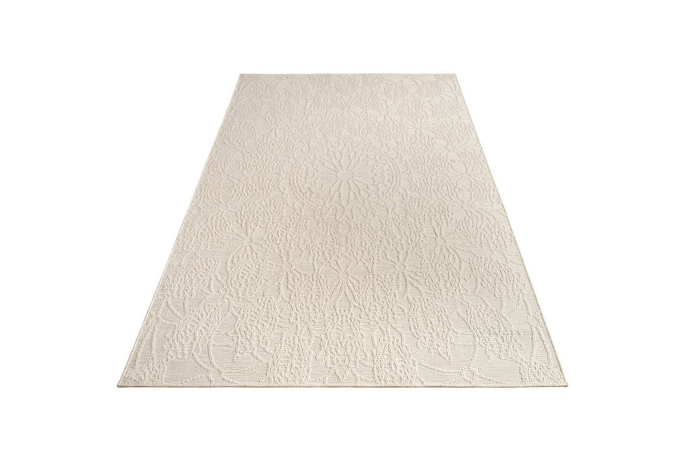 KADIMA DESIGN Outdoorteppich Natur Balkon, Terrasse schmutzabweisend Outdoor Teppich, Rechteckig, Höhe: 4 mm, 100% Polypropylen,120x160, Creme von KADIMA DESIGN