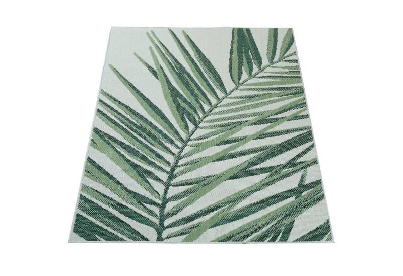 KADIMA DESIGN Outdoorteppich Palmen Balkon, Terrasse schmutzabweisend Outdoor Teppich, Rechteckig, Höhe: 4 mm, 100% Polypropylen, Rücken aus Polypropylen, Rechteckig, 60x110cm, Grün von KADIMA DESIGN