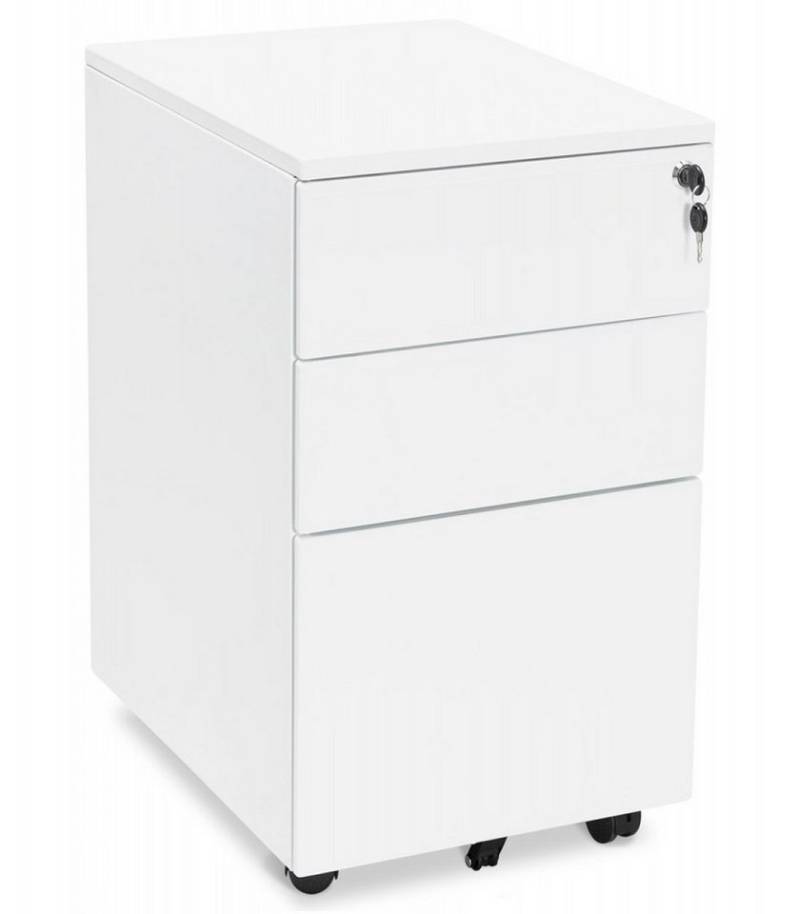 KADIMA DESIGN Rollcontainer Metall Bürobox mit Rollsystem Modernes Bürodesign, (Rollcontainer für Dokumentenaufbewahrung DALI Kollektion), Aktencontainer mit Schloss für Wertsachen 52x40x61 cm von KADIMA DESIGN