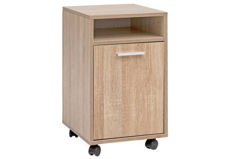 KADIMA DESIGN Rollcontainer Rollcontainer Sonoma 33x60x38cm Schubladenschrank Büro, (Kleiner Schubladencontainer), Schreibtischcontainer mit Tür & Ablage, Bürocontainer mit Rollen von KADIMA DESIGN