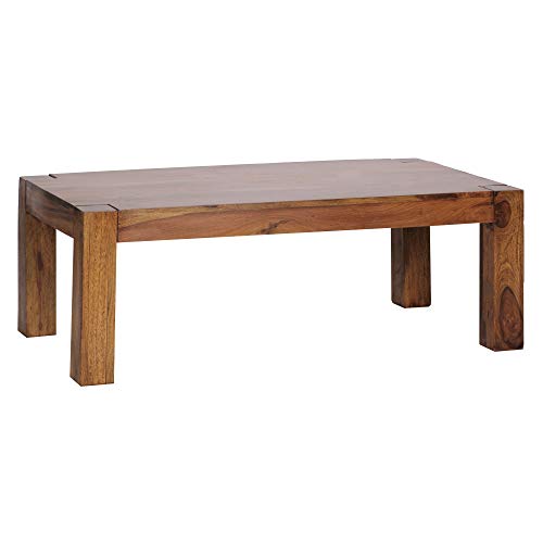 KADIMA DESIGN Rustikaler Couchtisch NAKO: Akazienholz, quadratisch, handgefertigt, pflegeleicht Farbe: Braun, Große: 110x60x40 von KADIMA DESIGN