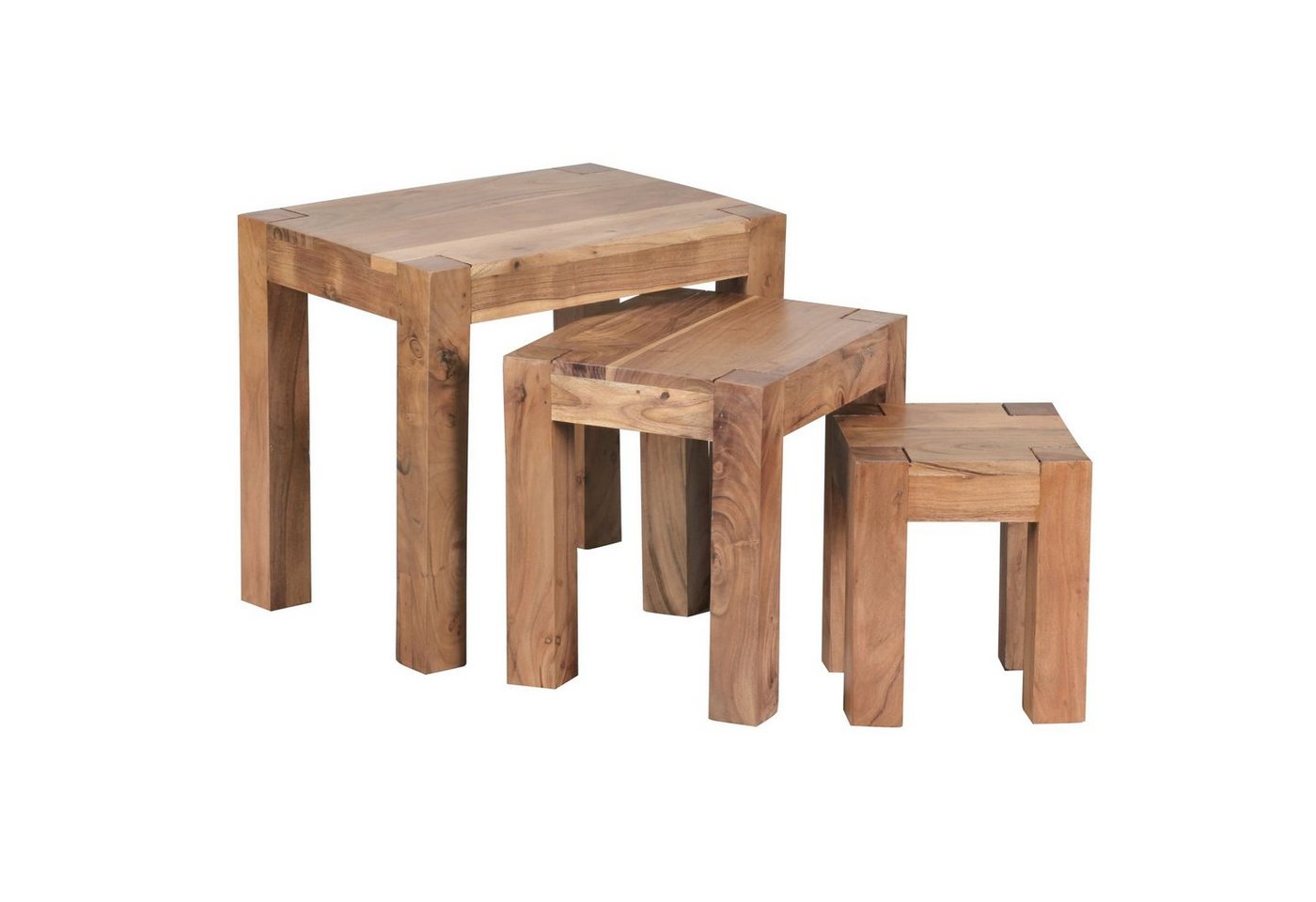 KADIMA DESIGN Satztisch Holz Tischset Set NAKO" - Landhaus-Stil, handgefertigt" von KADIMA DESIGN