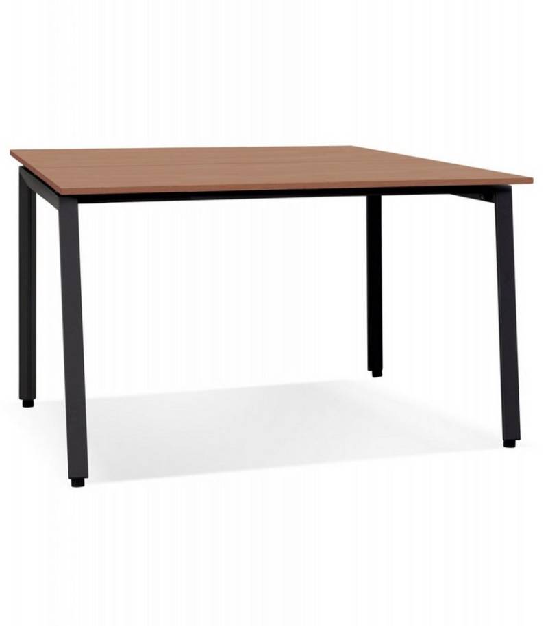 KADIMA DESIGN Schreibtisch Besprechungstisch AMADEUS SQUARE Walnuss Holz Metall 140x140x74,5 cm (Konferenztisch mit robustem Gestell Büromöbel Kollektion), Bürotisch mit Quadratplatte Modern Industrial von KADIMA DESIGN