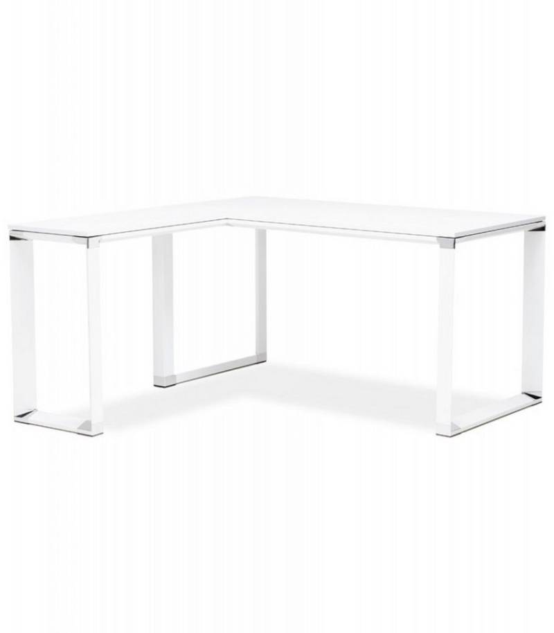 KADIMA DESIGN Schreibtisch Eckschreibtisch Holz Metall Computer Arbeitsplatz weiß (170x160x74 cm XLINE Kollektion), Bürotisch Winkelschreibtisch verstellbar Minimalistisches Design von KADIMA DESIGN