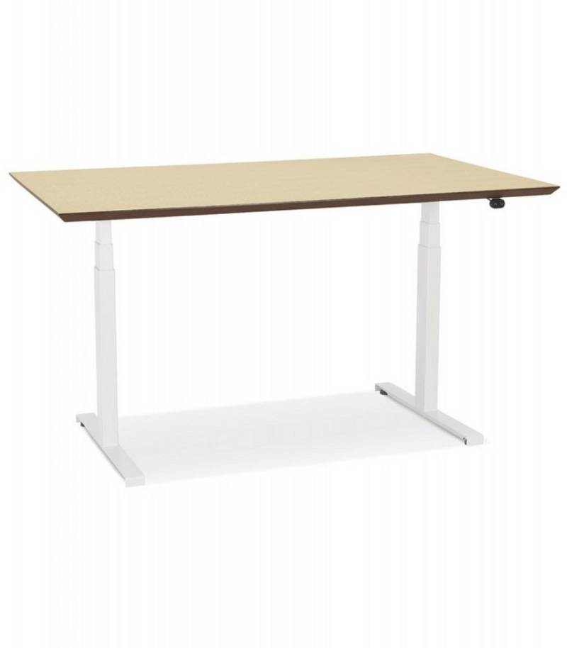 KADIMA DESIGN Schreibtisch Elektrischer Sitz-Steh-Schreibtisch aus Holz Metall 63-128x150x70 cm (Ergonomischer Arbeitstisch BIONIK Home Office), Höhenverstellbarer Bürotisch mit Memoryfunktion Skandinavischer Stil von KADIMA DESIGN