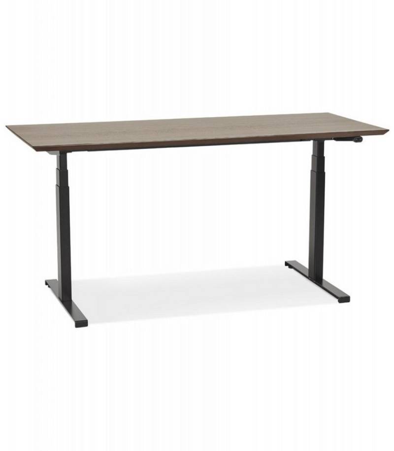 KADIMA DESIGN Schreibtisch Elektrischer Sitz-Steh-Schreibtisch BIONIK Modern (Ergonomischer Bürotisch für Homeoffice 63-128x180x90 cm), Höhenverstellbarer Computertisch mit Holzplatte Walnuss von KADIMA DESIGN
