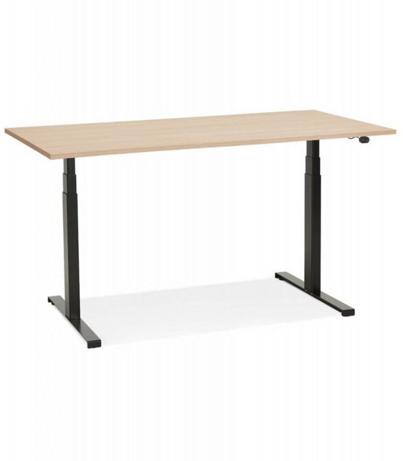 KADIMA DESIGN Schreibtisch Elektrischer Sitz-Steh Schreibtisch aus Holz Metall Modern Elegant (Ergonomischer Bürotisch mit Flächenverstellung 65-133 cm Höhe), Höhenverstellbarer Arbeitstisch mit Knopfbedienung 140x70x127 cm von KADIMA DESIGN