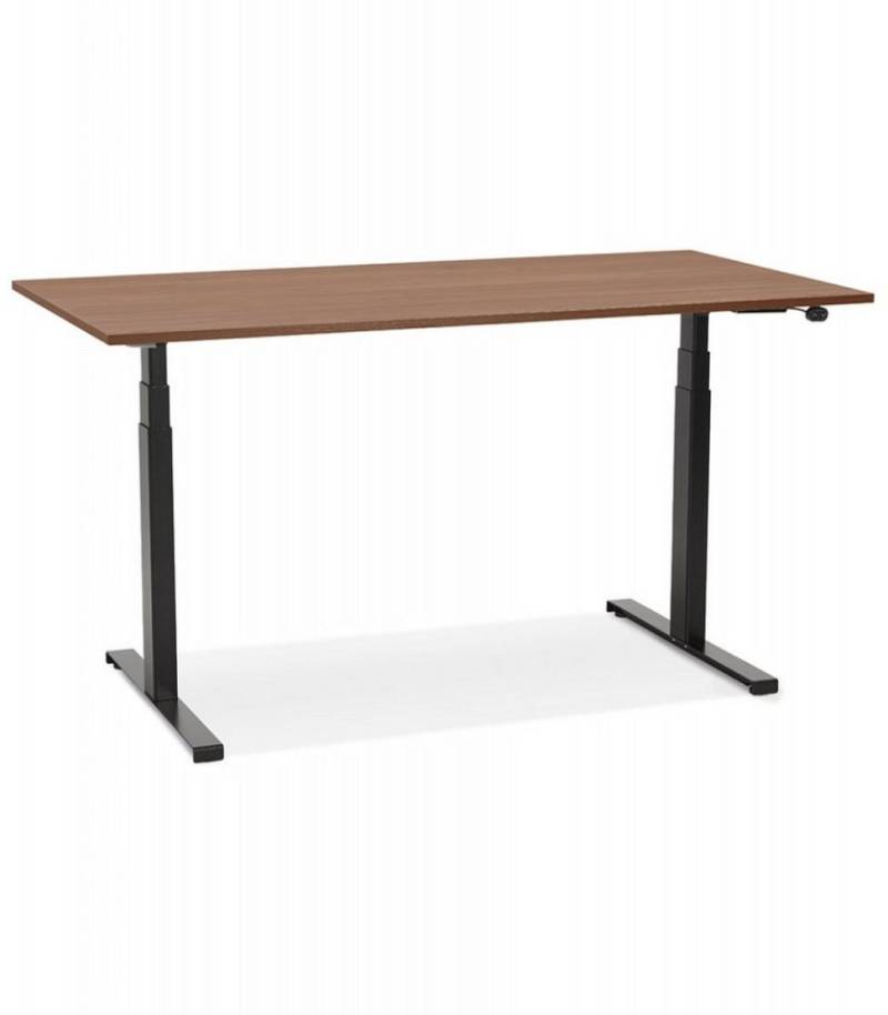 KADIMA DESIGN Schreibtisch Elektrischer Sitz-Steh-Schreibtisch aus Holz Metall Modernes Design (Ergonomischer Bürotisch mit elektrischem System TRONIK), Höhenverstellbarer Computertisch mit Walnussplatte 140x70x127 cm von KADIMA DESIGN