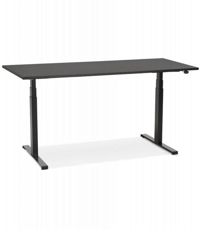 KADIMA DESIGN Schreibtisch Elektrischer Schreibtisch Höhenverstellbar Holz Metall 160x80x127 cm (Bürotisch Schwarz mit Großer Tischplatte TRONIK Kollektion), Ergonomischer Arbeitstisch mit Motorsteuerung Modern Elegant von KADIMA DESIGN
