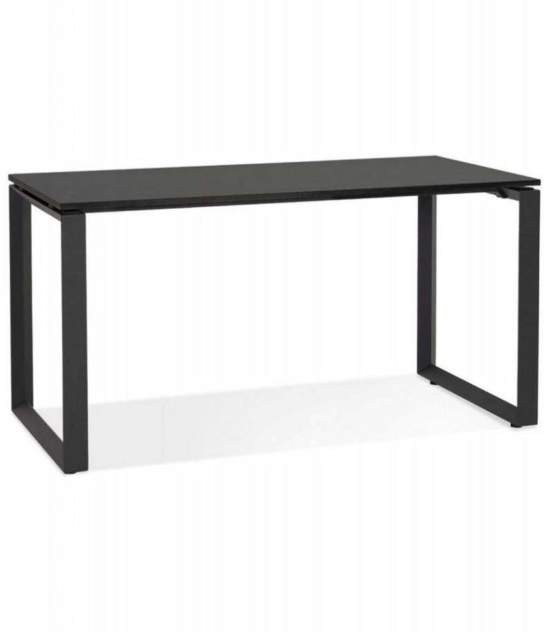 KADIMA DESIGN Schreibtisch Schreibtisch aus Holz und Metall Minimalistischer Stil (Schwarzer Arbeitstisch für inspirierende Arbeitsumgebung BAKUS), Gerader Designer Bürotisch mit moderner Eleganz 160x80x74,8 cm von KADIMA DESIGN