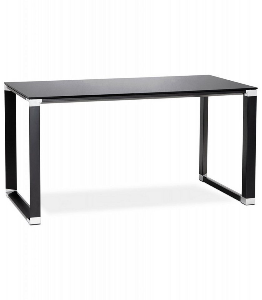 KADIMA DESIGN Schreibtisch Gerader Schreibtisch aus Metall und Glas 140x70x73 cm (Computertisch im Industriestil), Designer Bürotisch mit schwarzer Hartglasplatte XLINE Kollektion KADIMA DESIGN Schreibtisch Gerader Schreibtisch aus Metall und Glas 140x70x73 cm (Computertisch im Industriestil), Designer Bürotisch mit schwarzer Hartglasplatte XLINE Kollektion von KADIMA DESIGN
