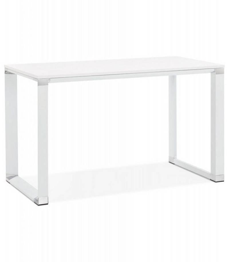 KADIMA DESIGN Schreibtisch Gerader Schreibtisch XLINE Modern Elegant 140x70x74 cm (Kompakter Arbeitsplatz für Büro Schlafzimmer), Kleiner Designer Schreibtisch mit Metallstruktur und Holzplatte von KADIMA DESIGN