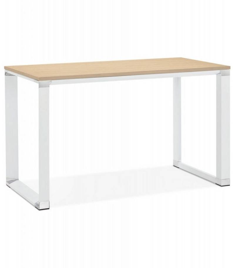KADIMA DESIGN Schreibtisch Schreibtisch XLINE aus Holz und Metall Minimalistisches Design (Computertisch mit Naturholzplatte Home Office Kollektion), Designer Bürotisch mit moderner Metallstruktur 140x70x74 cm von KADIMA DESIGN