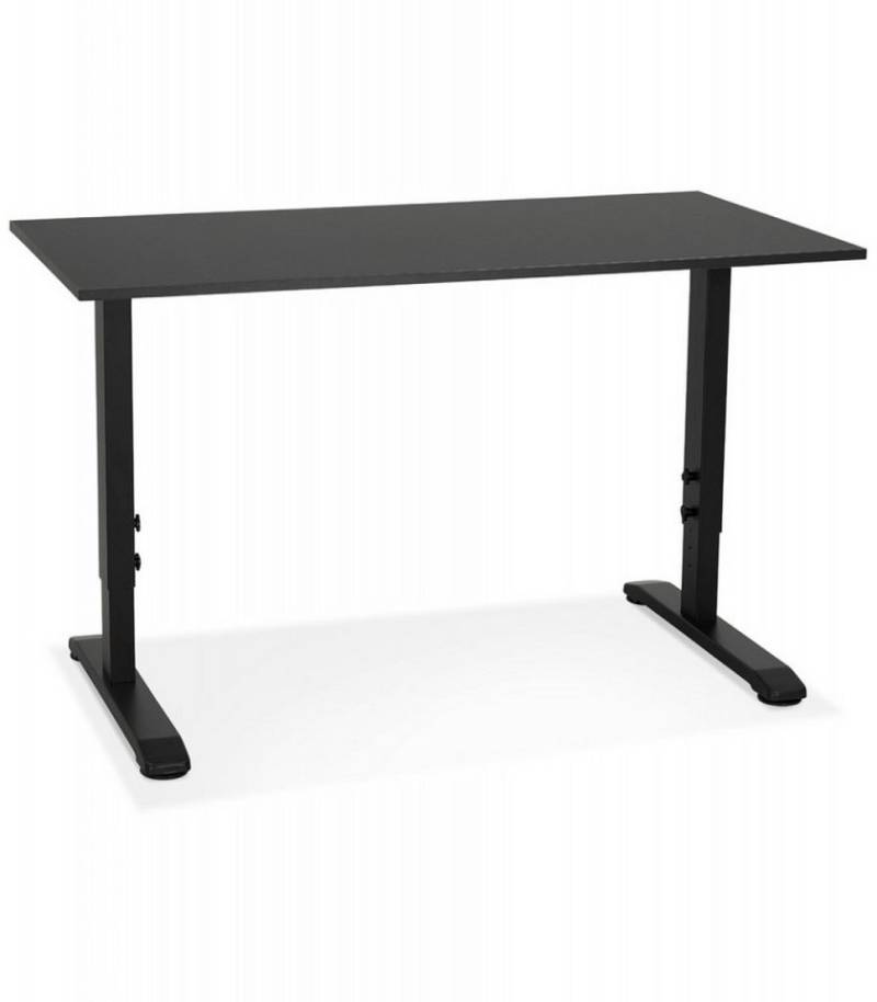 KADIMA DESIGN Schreibtisch Höhenverstellbarer Schreibtisch aus Holz und Metall Modern Schwarz (Anpassbarer Computertisch: Rückenschmerzen effektiv vorbeugen), Ergonomischer Arbeitsplatz mit Flügelschrauben Einstellsystem 140x70 von KADIMA DESIGN