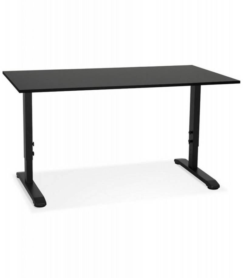 KADIMA DESIGN Schreibtisch Höhenverstellbarer Schreibtisch aus Holz Metall Modern Elegant (Schwarzer Computertisch mit Verstellsystem OSMOSE), Ergonomischer Arbeitsplatz für Sitz Stehpositionen 160x80x67-86 cm von KADIMA DESIGN