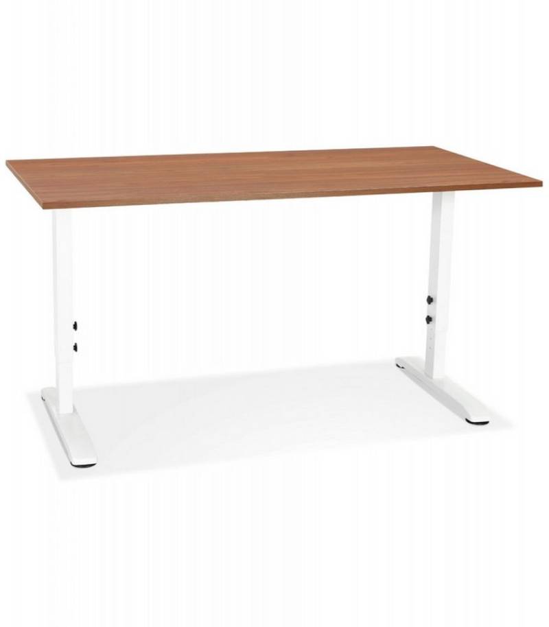 KADIMA DESIGN Schreibtisch Höhenverstellbarer Schreibtisch aus Holz Metall Modern Elegant (Bürotisch mit Flügelschraubensystem OSMOSE Kollektion), Ergonomischer Arbeitstisch mit Anpassbarer Höhe 160x80x67-86 cm von KADIMA DESIGN