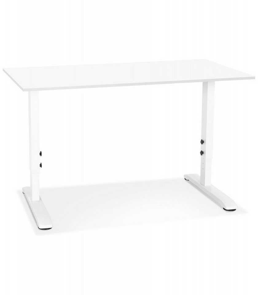 KADIMA DESIGN Schreibtisch Höhenverstellbarer Schreibtisch aus Holz und Metall Modernes Design (Sitz-Steh-Tisch für Büro und Homeoffice 140x70x67-86 cm OSMOSE), Ergonomischer Arbeitstisch mit Butterfly-Schraubensystem von KADIMA DESIGN