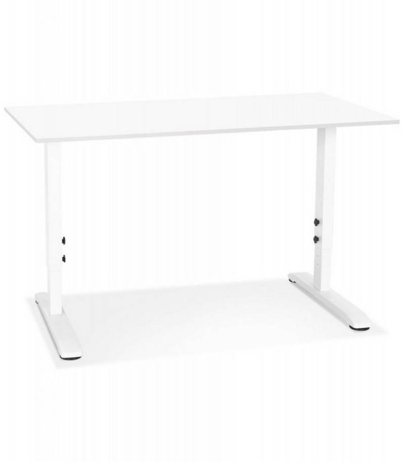 KADIMA DESIGN Schreibtisch Höhenverstellbarer Schreibtisch aus Holz und Metall Modernes Design (Sitz-Steh-Tisch für Büro und Homeoffice 140x70x67-86 cm OSMOSE), Ergonomischer Arbeitstisch mit Butterfly-Schraubensystem von KADIMA DESIGN