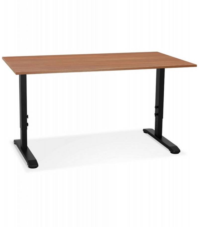 KADIMA DESIGN Schreibtisch Höhenverstellbarer Schreibtisch aus Walnussholz Modern Industriell (Schreibtisch für Büro mit regulierbarer Höhe OSMOSE), Ergonomischer Computertisch mit Metallgestell 160x80x67-86cm von KADIMA DESIGN