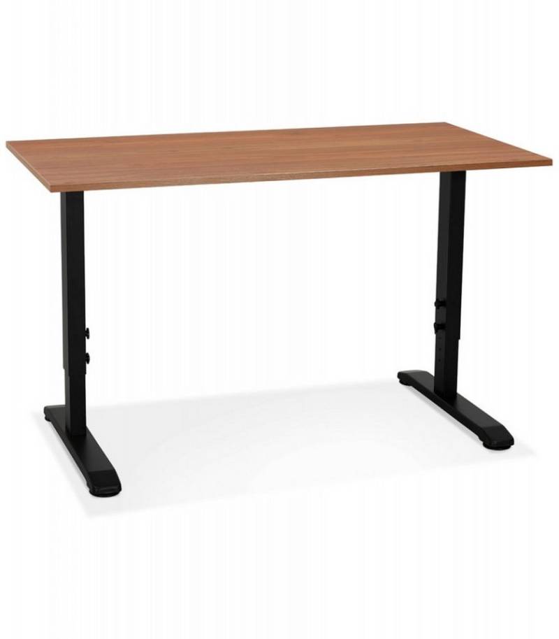 KADIMA DESIGN Schreibtisch Höhenverstellbarer Schreibtisch aus Walnussholz und Metall (Arbeitstisch mit Flügelschraubensystem 140x70x67-86 cm OSMOSE), Ergonomischer Computertisch mit verstellbarer Höhe Modern Büromöbel von KADIMA DESIGN
