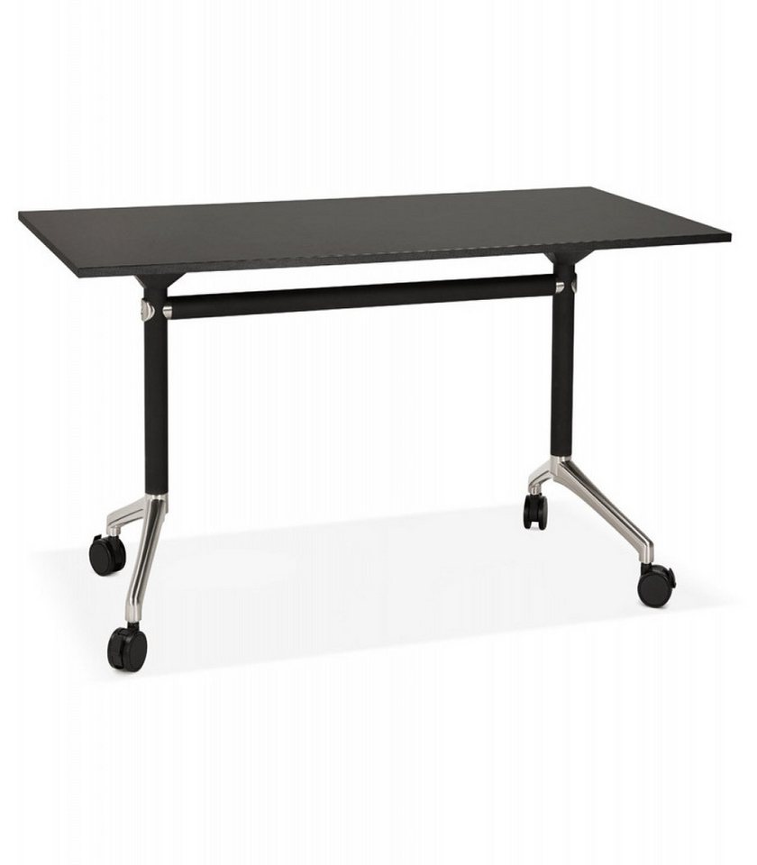 KADIMA DESIGN Schreibtisch Klappschreibtisch FLEXO Schwarz Holz Metall Modern Minimalistisch (Designer Arbeitsplatz klappbar Home Office Kollektion), Mobiler Bürotisch mit Rollen 140x70x73 cm KADIMA DESIGN Schreibtisch Klappschreibtisch FLEXO Schwarz Holz Metall Modern Minimalistisch (Designer Arbeitsplatz klappbar Home Office Kollektion), Mobiler Bürotisch mit Rollen 140x70x73 cm von KADIMA DESIGN