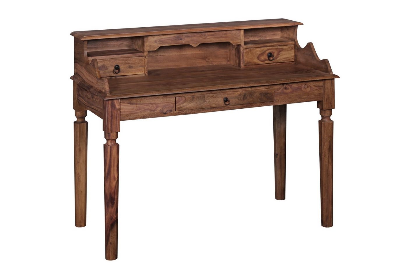 KADIMA DESIGN Schreibtisch Landhaustisch aus massivem Sheesham-Holz, 115 cm, Vintage-Look von KADIMA DESIGN