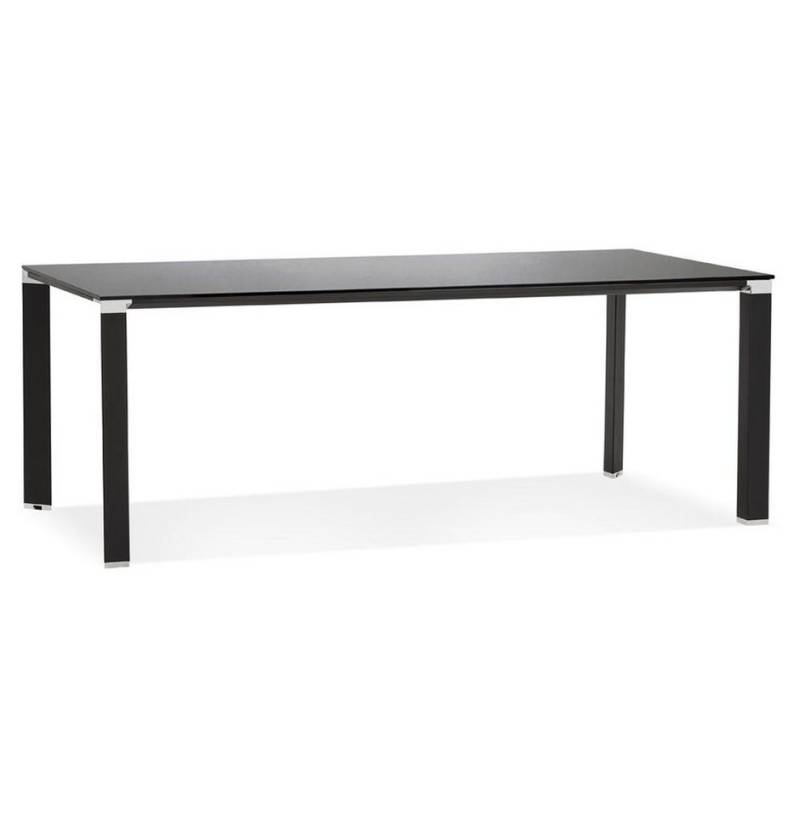 KADIMA DESIGN Schreibtisch Moderner Bürotisch, Glas & Metall, 200x100, Arbeitstisch Chrom-Akzente, Bodenschoner, Chrom-Akzente, Große Arbeitsfläche, Multifunktional von KADIMA DESIGN