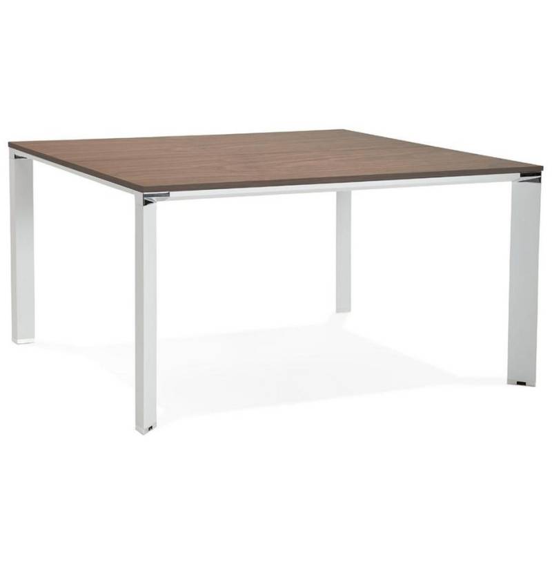 KADIMA DESIGN Schreibtisch Moderner Bürotisch, Quadratische Arbeitsfläche, Arbeitstisch Meetings, Chrom-Akzente, Großzügige Arbeitsfläche, Robust, Bodenschutz von KADIMA DESIGN