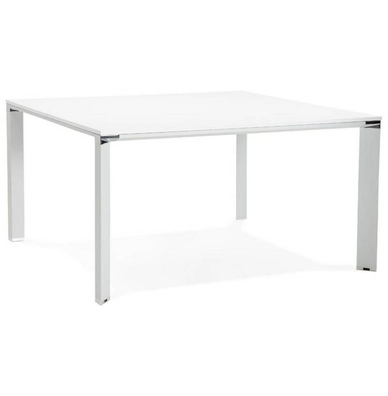 KADIMA DESIGN Schreibtisch Moderner Bürotisch, Quadratische Arbeitsfläche, Arbeitstisch Meetings, Chrom-Akzente, Großzügige Arbeitsfläche, Robust, Bodenschutz von KADIMA DESIGN
