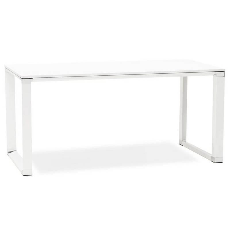 KADIMA DESIGN Schreibtisch Moderner Bürotisch, gerader Tisch Büro, minimalistischer Computertisch, Kufengestell, Chromakzente, Bodenschutz von KADIMA DESIGN