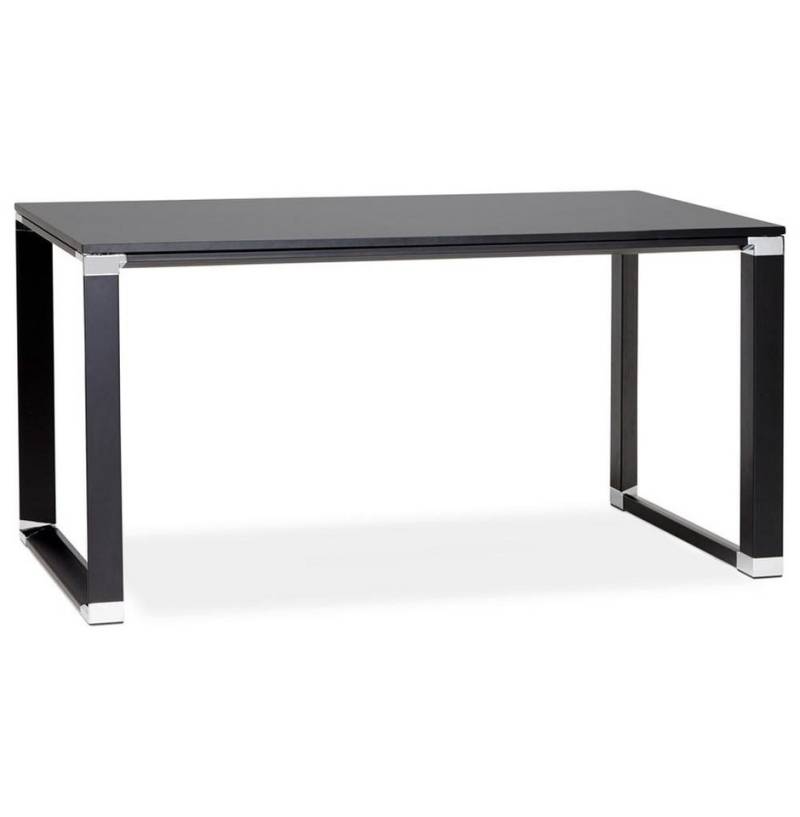 KADIMA DESIGN Schreibtisch Moderner Bürotisch, gerader Tisch Büro, minimalistischer Computertisch, Kufengestell, Chromakzente, Bodenschutz von KADIMA DESIGN