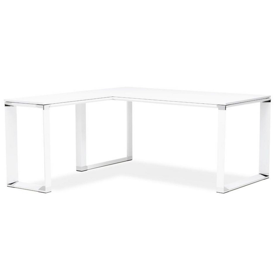 KADIMA DESIGN Schreibtisch Moderner Eckbürotisch, winkelverstellbar, Arbeitstisch groß L-Form, Chromdetails, Kufengestell, Bodenschoner, Große Arbeitsfläche KADIMA DESIGN Schreibtisch Moderner Eckbürotisch, winkelverstellbar, Arbeitstisch groß L-Form, Chromdetails, Kufengestell, Bodenschoner, Große Arbeitsfläche von KADIMA DESIGN