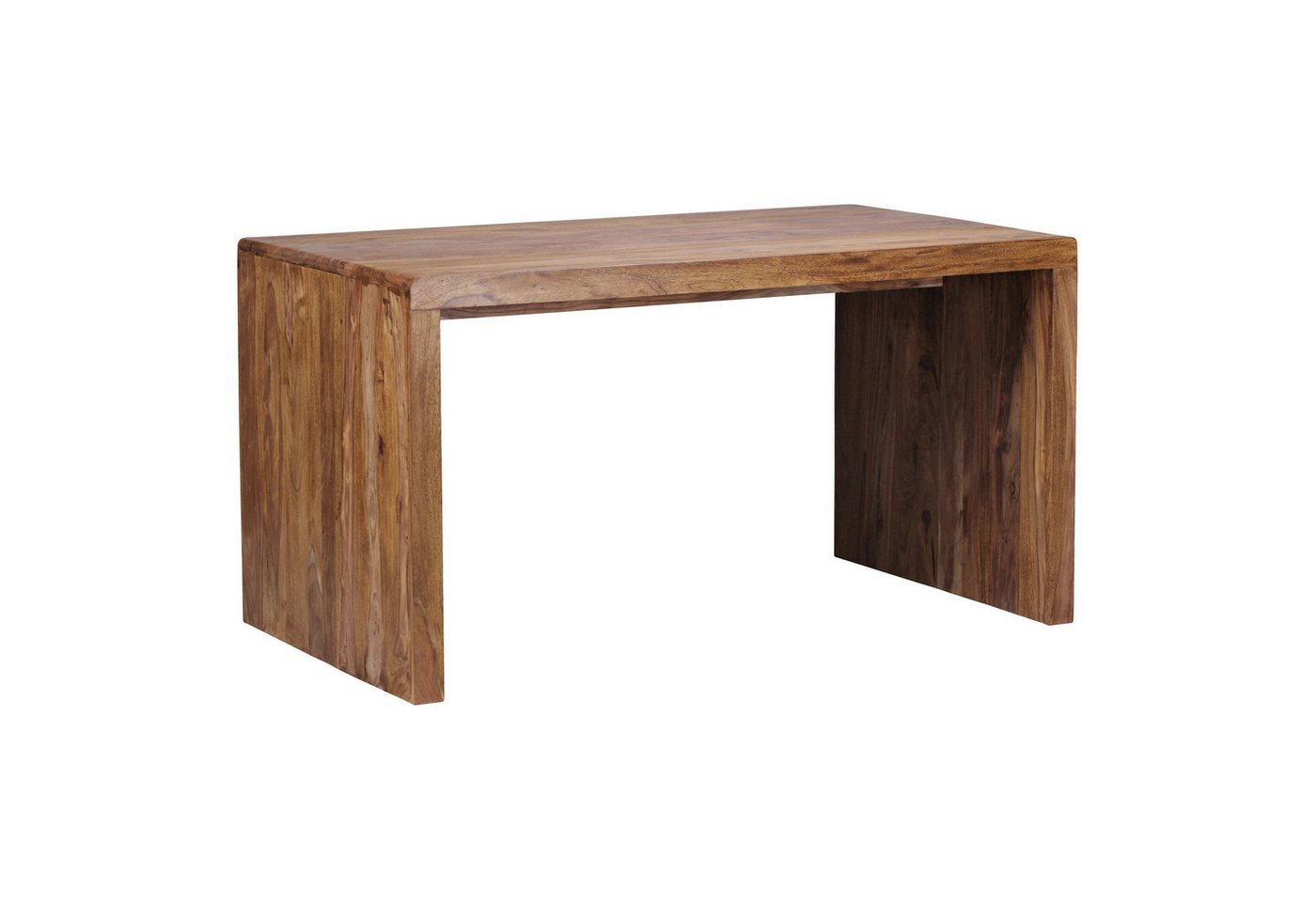 KADIMA DESIGN Schreibtisch Schreibtisch BOHA Massiv-Holz Computertisch 140 cm breit Bürotisch (Büroeinrichtung), Echtholz Design Ablage Büro-Tisch Landhaus-Stil Büromöbel Modern von KADIMA DESIGN