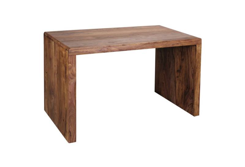 KADIMA DESIGN Schreibtisch Schreibtisch BOHA Massiv-Holz Sheesham Computertisch 120 cm breit, Echtholz Design Ablage Büro-Tisch Landhaus-Stil von KADIMA DESIGN