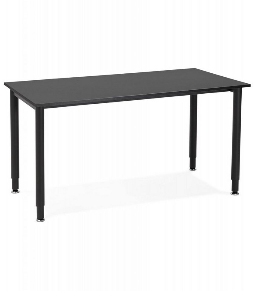 KADIMA DESIGN Schreibtisch Schreibtisch FOCUS aus Holz und Metall Minimalistisches Design (Moderner Besprechungstisch für Arbeitsplatz Kadima Design), Designer Bürotisch mit schwarzer Melaminplatte 160x80x75 cm von KADIMA DESIGN