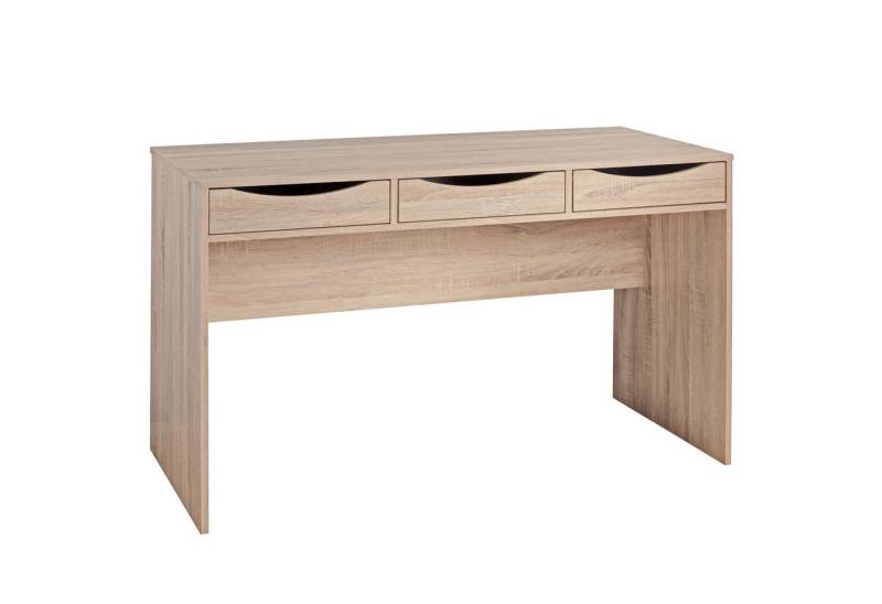 KADIMA DESIGN Schreibtisch Schreibtisch MASSA 120 cm, Design Büro-Tisch in Sonoma Eiche, (Jugend-Schreibtisch auch für Laptop geeignet), Moderner Computer-Tisch mit 3 Schubladen und Stauraum, Platzsparender von KADIMA DESIGN