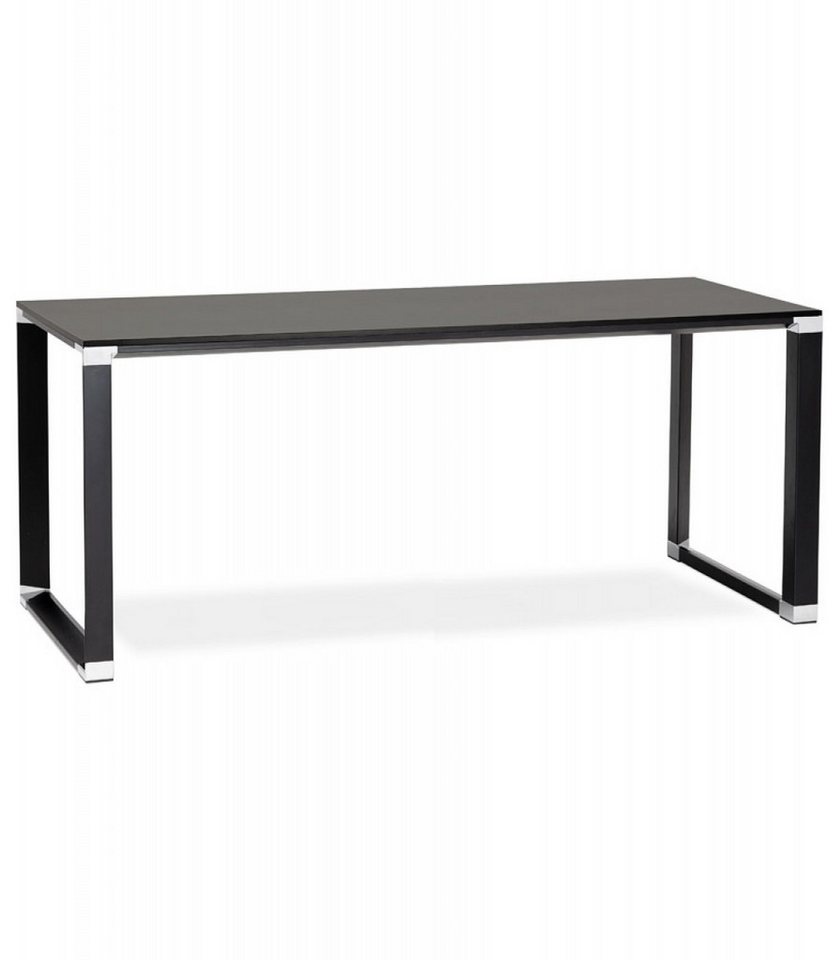 KADIMA DESIGN Schreibtisch Schreibtisch XLINE aus Holz Metall Bürotisch mit Metallstruktur (200x100x74 cm Kadima Design Kollektion), Chefschreibtisch mit schwarzer Melaminplatte Modern Elegant von KADIMA DESIGN