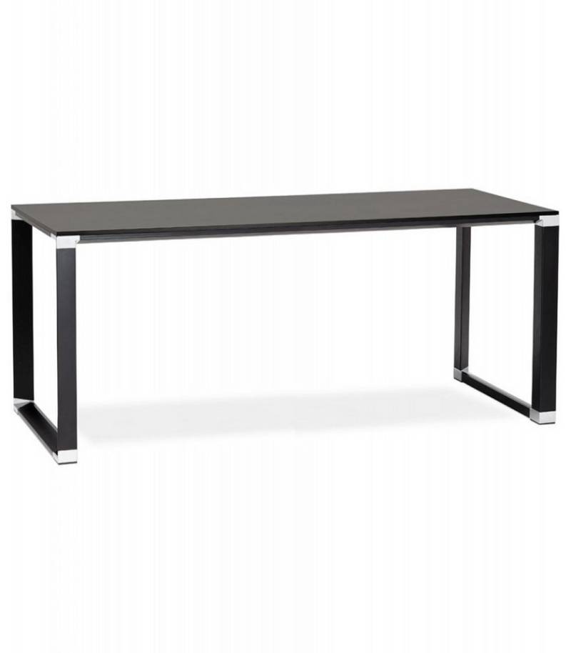 KADIMA DESIGN Schreibtisch Schreibtisch XLINE aus Holz Metall Bürotisch mit Metallstruktur (200x100x74 cm Kadima Design Kollektion), Chefschreibtisch mit schwarzer Melaminplatte Modern Elegant von KADIMA DESIGN