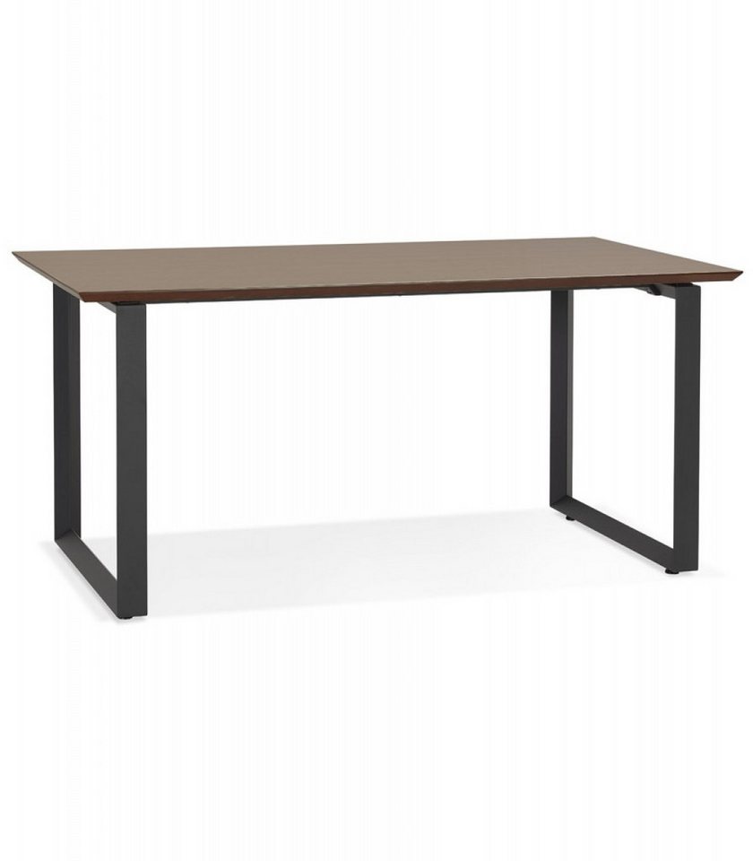 KADIMA DESIGN Schreibtisch Schreibtisch aus Walnussholz und Metall Modern Minimalistisch (Eleganter Computertisch mit Metallgestell GIMINI Kollektion), Bürotisch mit großer Arbeitsfläche 180x90x75,5 cm von KADIMA DESIGN
