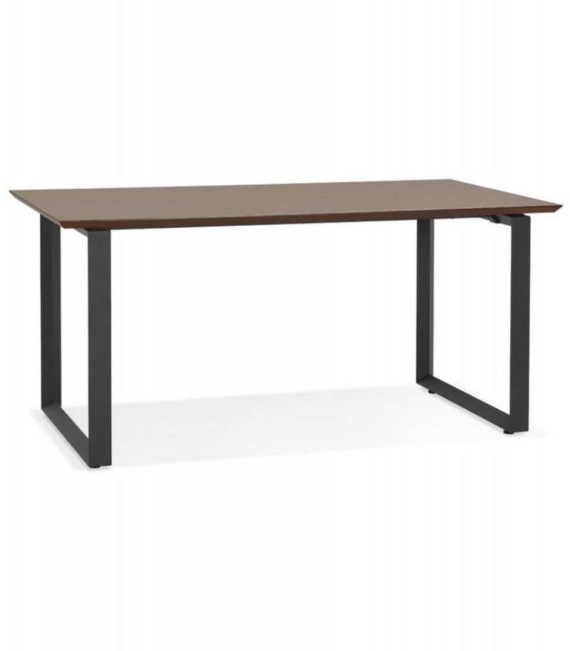 KADIMA DESIGN Schreibtisch Schreibtisch aus Walnussholz und Metall Modern Minimalistisch (Eleganter Computertisch mit Metallgestell GIMINI Kollektion), Bürotisch mit großer Arbeitsfläche 180x90x75,5 cm von KADIMA DESIGN