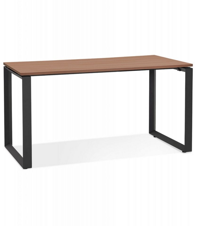 KADIMA DESIGN Schreibtisch Schreibtisch mit Walnuss MDF Holzplatte und Metallgestell (Designer Computertisch mit Moderner Optik 160x80x74,8 cm), Bürotisch für Arbeitszimmer mit Ample Arbeitsfläche Minimalistisch von KADIMA DESIGN