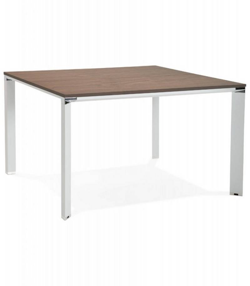 KADIMA DESIGN Schreibtisch Besprechungstisch aus Walnussholz mit Metallgestell Modernes Design (Schreibtischbank für Büro XLINE Kollektion), Konferenztisch SQUARE für 8 Personen 140x140x74,5 cm von KADIMA DESIGN