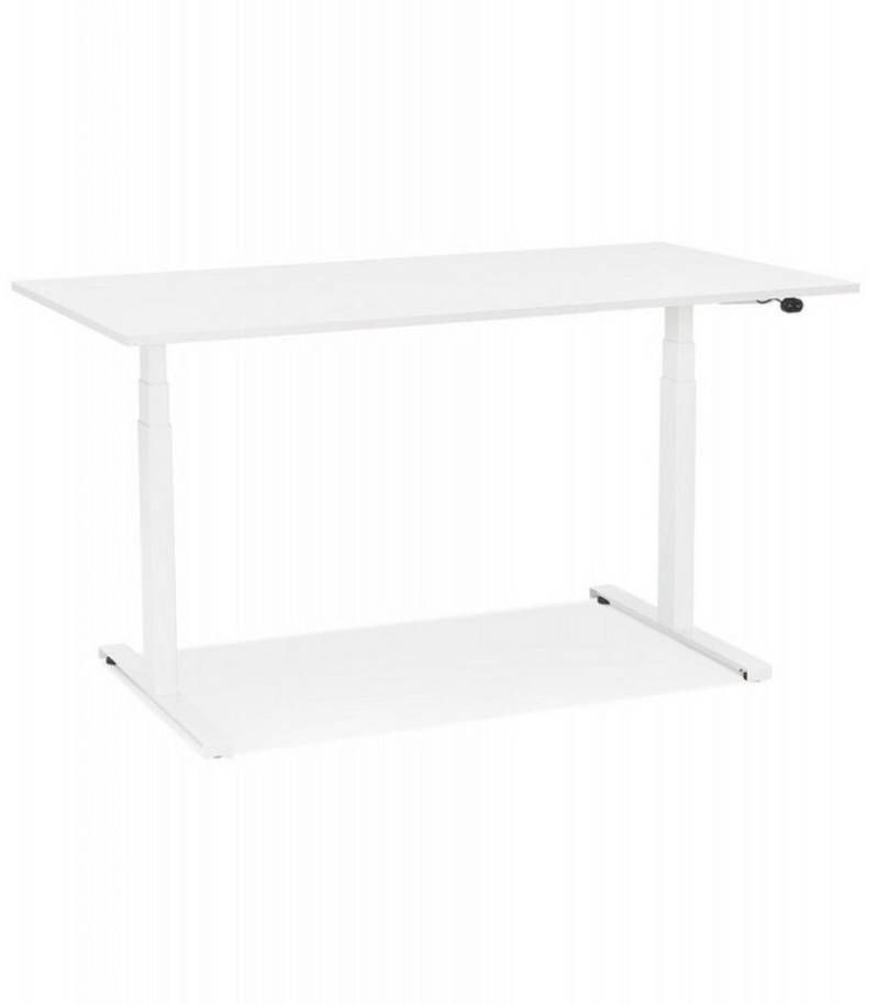KADIMA DESIGN Schreibtisch Elektrischer Sitz-Steh-Schreibtisch aus Holz Metall Modern Weiß (Ergonomischer Arbeitstisch mit großer Tischplatte Verstellbereich), Höhenverstellbarer Computertisch mit Digitalsteuerung 140x70 cm von KADIMA DESIGN