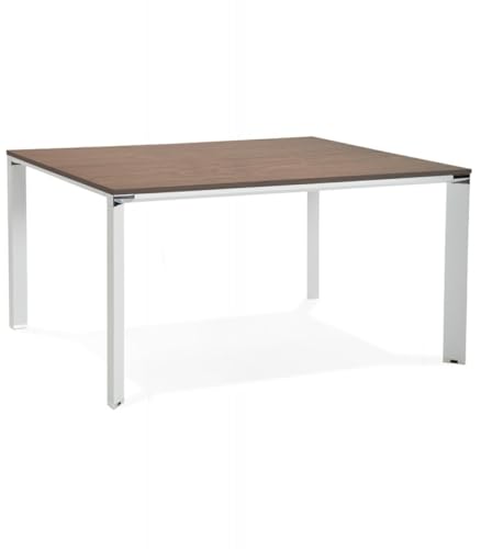 KADIMA DESIGN Konferenztisch Holz Metall | Bürobank XLINE Square | Besprechungstisch mit Walnuss Finish | Modern Skandinavisch | 160x160x74,5 cm | XLINE Kollektion von KADIMA DESIGN