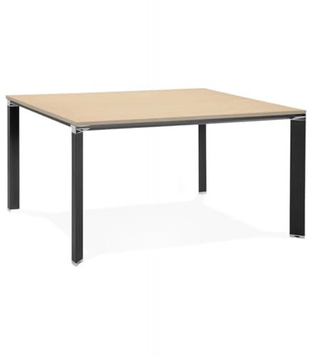 Besprechungstisch XLINE SQUARE | Quadratischer Schreibtisch aus Naturholz mit Metallgestell | Büromöbel für Konferenzen und Teamarbeit | Minimalistischer Stil | 160x160x74,5 cm | XLINE Kollektion von KADIMA DESIGN