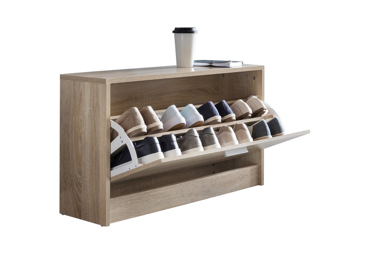 KADIMA DESIGN Schuhschrank Holz Schuhkipper Bank mit Ablagefach & 2 Unterfächern von KADIMA DESIGN