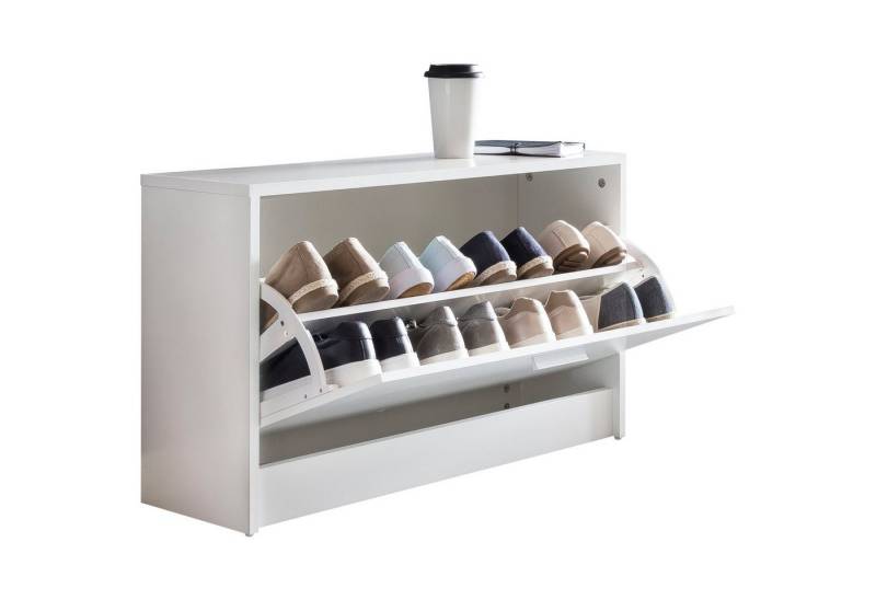 KADIMA DESIGN Schuhschrank Holz-Schuhkipper in Weiß mit Ablage und 1 Fach, 80x47x24 cm von KADIMA DESIGN