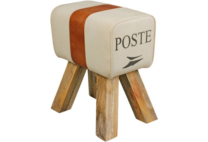 KADIMA DESIGN Sitzhocker Design Turnbock Sitzhocker CANVAS Braun 40 x 30 x 47 cm (Beistellhocker Echtleder Fußhocker), Turnhocker Hocker Stoffhocker Springbock von KADIMA DESIGN