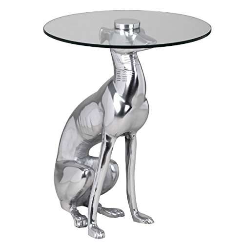 KADIMA DESIGN Skulptur Deko Beistelltisch Figur Dog Aluminium Farbe Silber Neu von KADIMA DESIGN