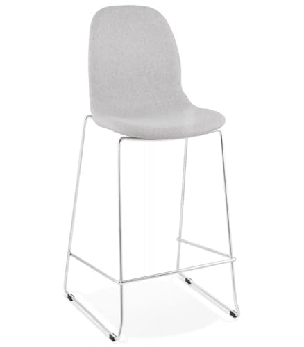 Hochstuhl und Küchenhocker aus Metall und Textil | Designer Snackhocker mit Soft-Touch-Stoffpolsterung | Stapelbarer Barhocker für Küche und Wohnbereich | Modern Elegant | Sitzhöhe 67,5 cm von KADIMA DESIGN